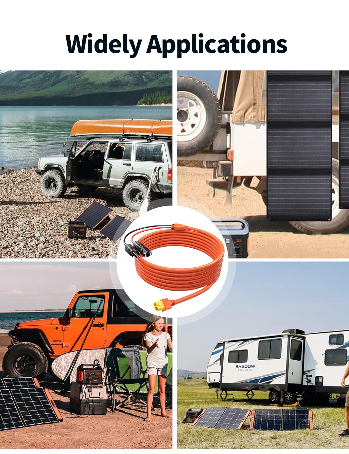 10FT Solar to XT60 Connector Charge Extension Cable 12AWG 3M, Tonton M-C-4 to XT60 Adapter Solar Cable for ECOFLOW RIVER & DELTA Series Portable Power Station, Solar Generator, RV Foldable Solar Panel - Image 9