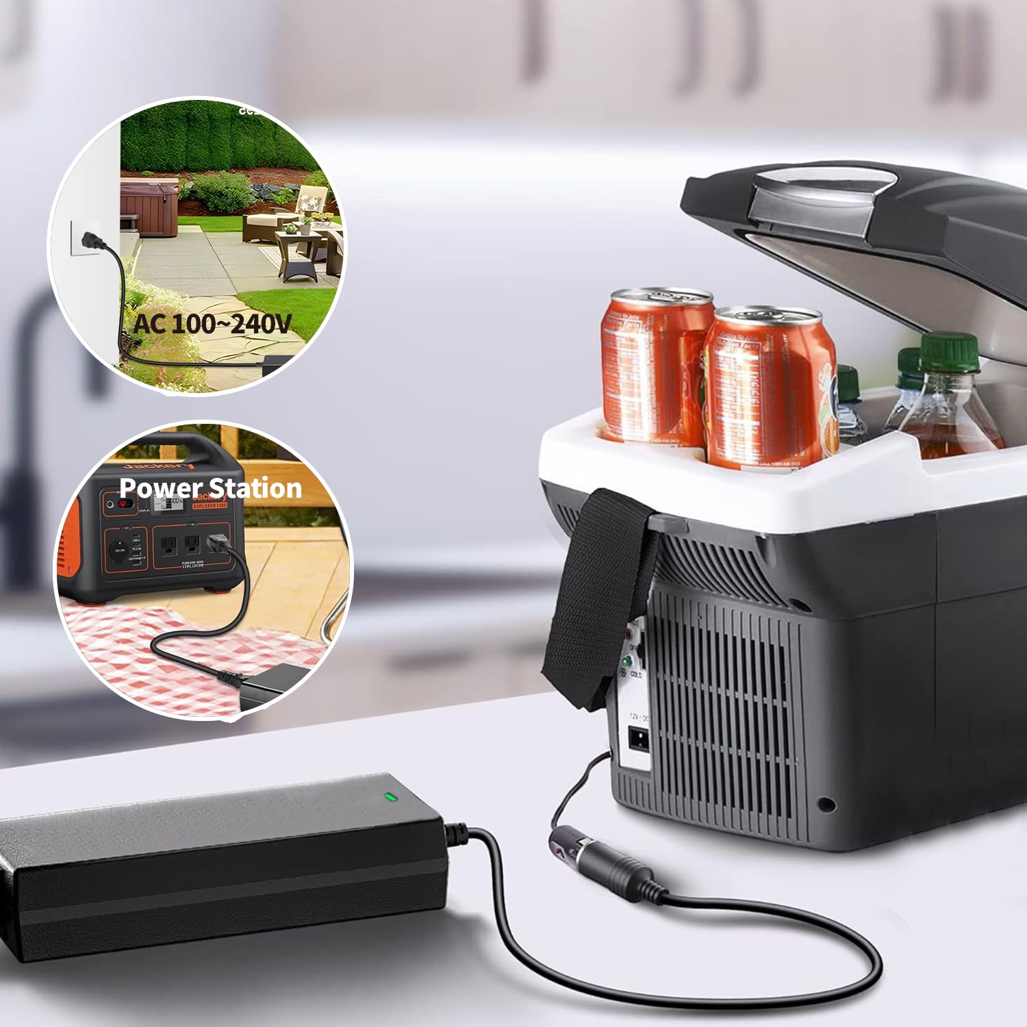 12V 5A 60W AC to DC Power Adapter, 100-240V to 12V Car Cigarette Lighter Socket Converter, Power Supply for Car Refrigerator Portable Fridge, Car Vacuum, Fan, MP3, and Other 12V Devices Under 60W - Image 3