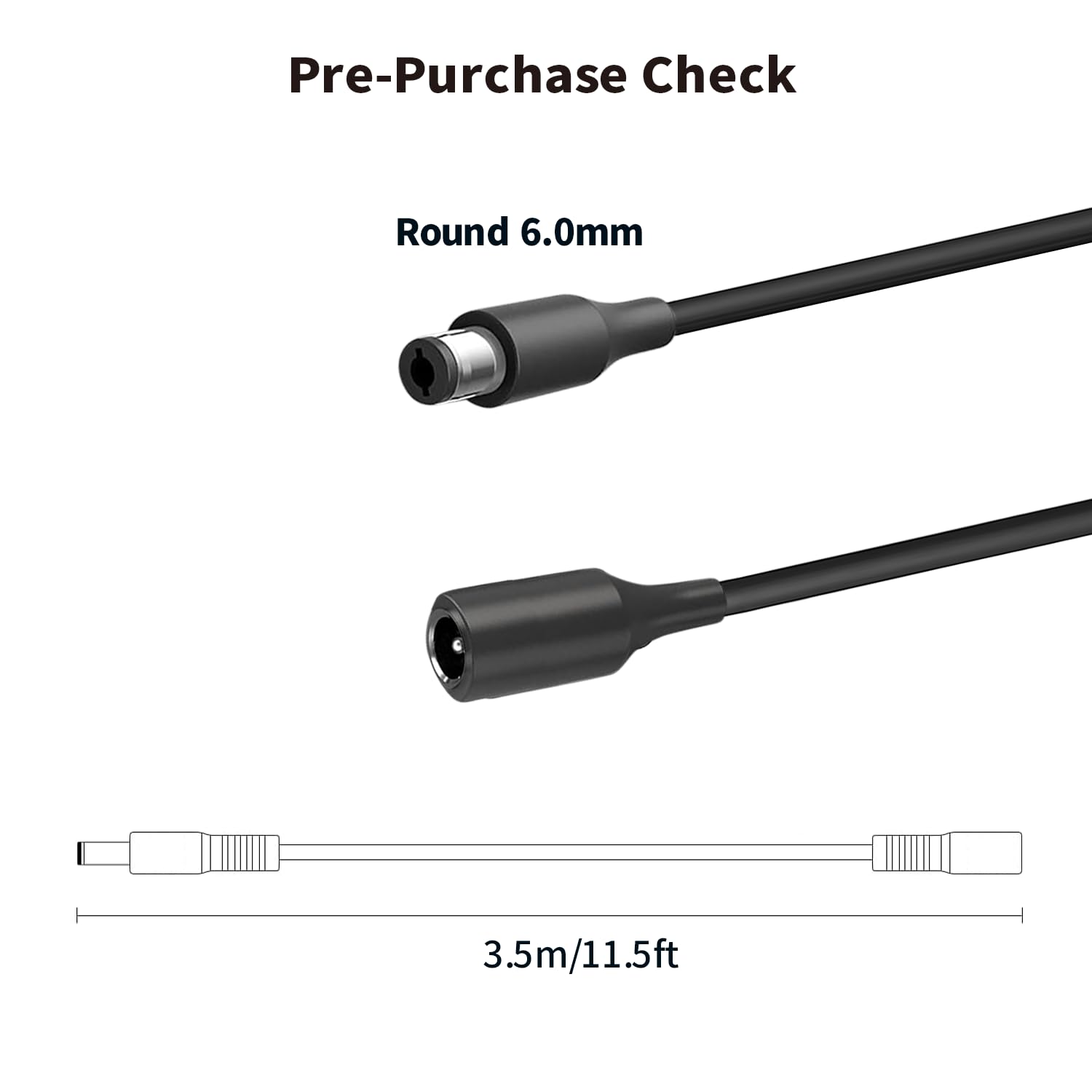 3.5M 11.6FT Extension Cable Cord Compatible with Philips Hue Play Light Bar and Smart Light Bulb Accessories 7820430U7 440400980001 S020XM2400083 Hue Light Strip Power Supply Black - 1 Pack - Image 8