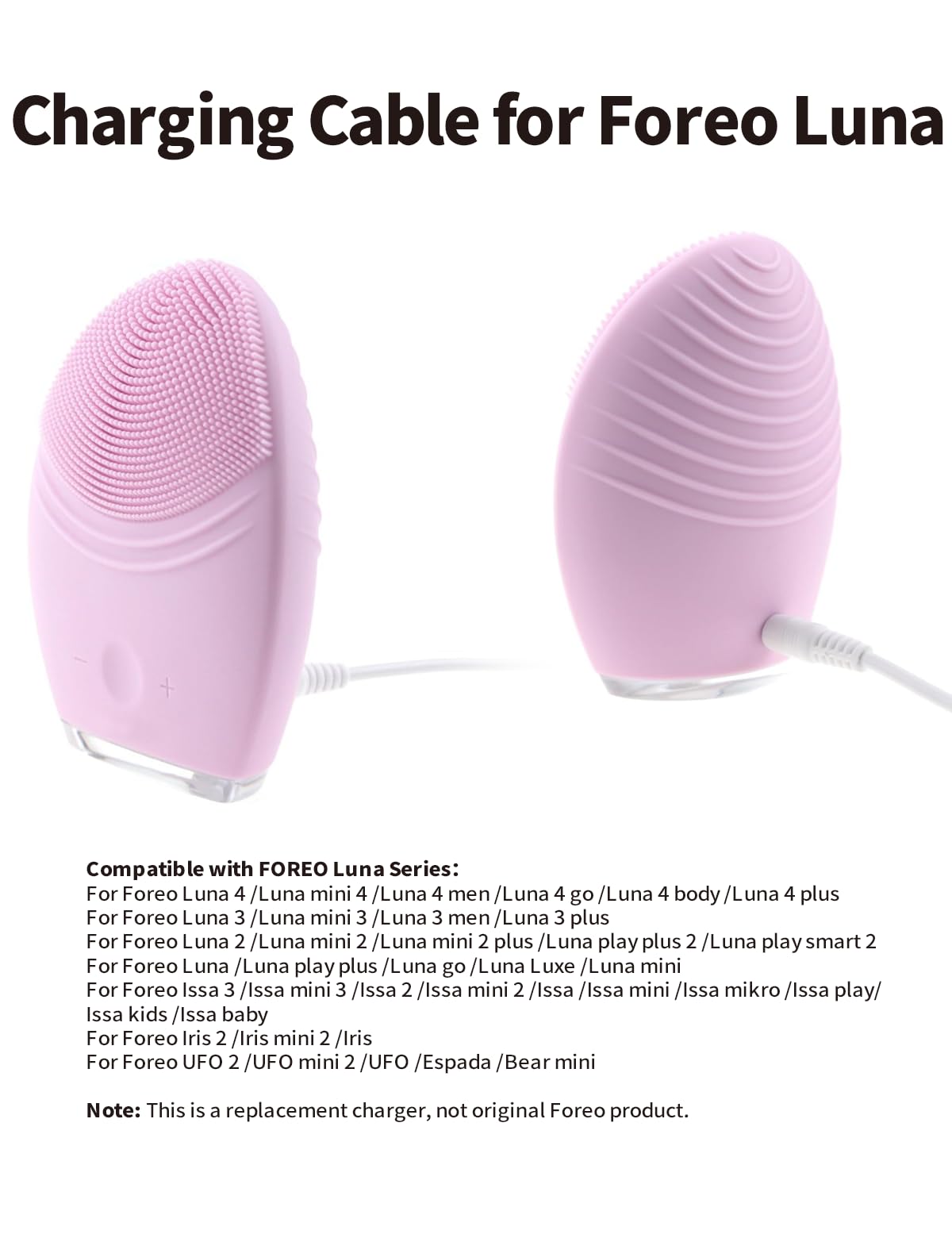 Electric Toothbrush Charger Cord for Fairywill, Sonic, Initio, Dnsly, Bitvae, Kipozi, Gloridea, DC 5V USB Cable for Hatch Baby Rest, Rest+, Rest Mini, FOREO Luna Series Facial Cleanser (5FT, White) - Image 5