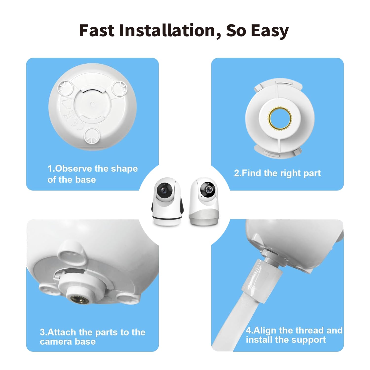Flexible Baby Monitor Mount for HelloBaby HB6550/HB65/HB66/HB6558/HB248, ANMEATE SM935E/SM650, Compatibile with Bonoch ChildsFarm Eufy Baby Monitor, 20'' Arm Bracket Holder to Crib Cot Shelves, White - Image 6