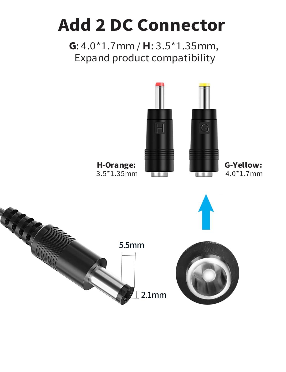 Tonton 10FT Trail Camera External Power Cord, DC 5.5x2.1mm Adapter for Spypoint, Stealth Cam, Moultrie, Muddy and Other Game Hunting Camera with Portable Power Banks, Solar Panels 5Amp Fuse 2 Adapters - Image 6