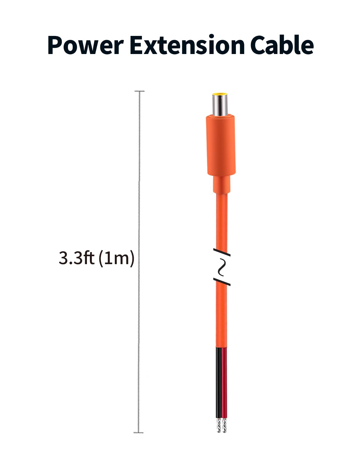 Tonton 2-Pack 16AWG DC7909 Power Pigtails Cable - 1M 3.3FT, Pure Copper, Orange - 12V DC 8mm Male Plug to Bare Wire, 7.9 x 5.5mm Barrel Connector Pigtail, Repair Cable for Solar Cell, Laptop Power - Image 7