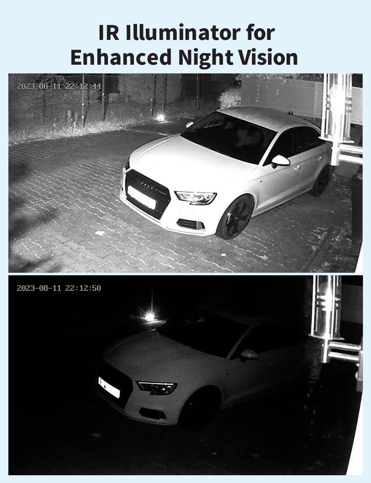Tonton 2Pack LED IR Illuminator Wide Angle 8-LEDs 90 Degree 100Ft IR Infrared Flood Light, Compatible for CCTV Security Cameras,IP Camera,Bullet Camera,Dome Camera(White) - Image 4