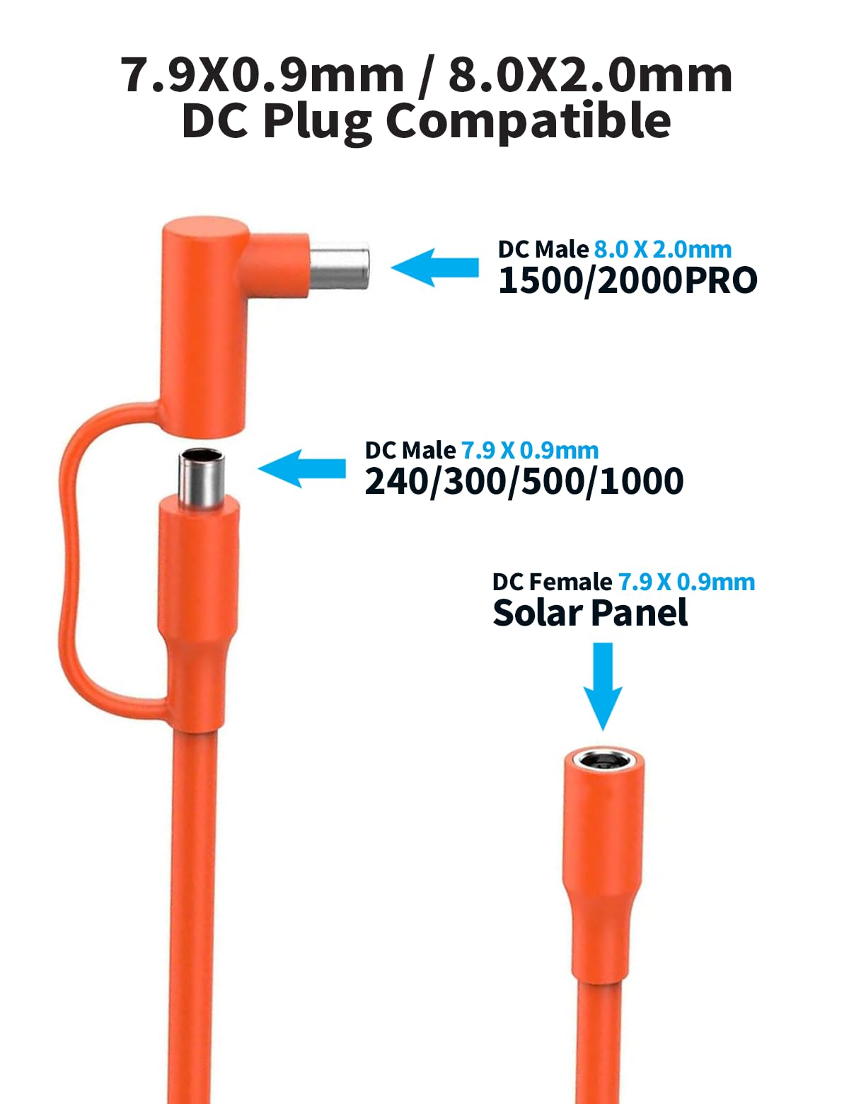 Tonton 30FT 9M 8mm Extension Cable 12AWG for Solar Generators, DC7909 Solar Panel Cable Cord Female to Male with DC8020 Power Male Adapter Right Angle for GZ Yeti, Aker, Jackery Portable Power Station - Image 7
