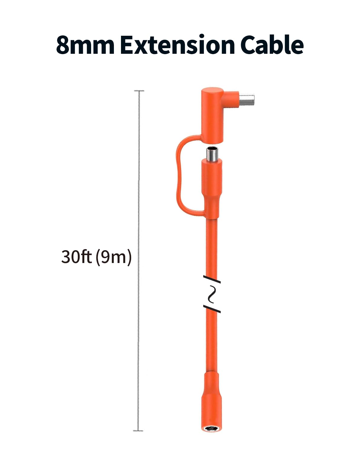 Tonton 30FT 9M 8mm Extension Cable 12AWG for Solar Generators, DC7909 Solar Panel Cable Cord Female to Male with DC8020 Power Male Adapter Right Angle for GZ Yeti, Aker, Jackery Portable Power Station - Image 8