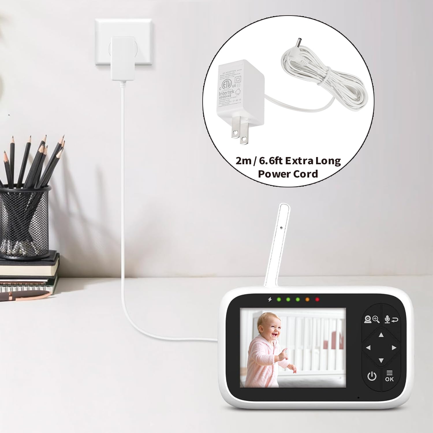 Tonton 5V 6.6FT Charger for HelloBaby Camera Monitor HB6550, HB65, HB50, HB40, HB6250, Baby Monitor Power Cord Adapter, Replacement Charging Cabel Cord K05S050100U for HelloBaby 2022 Version or Later - Image 3