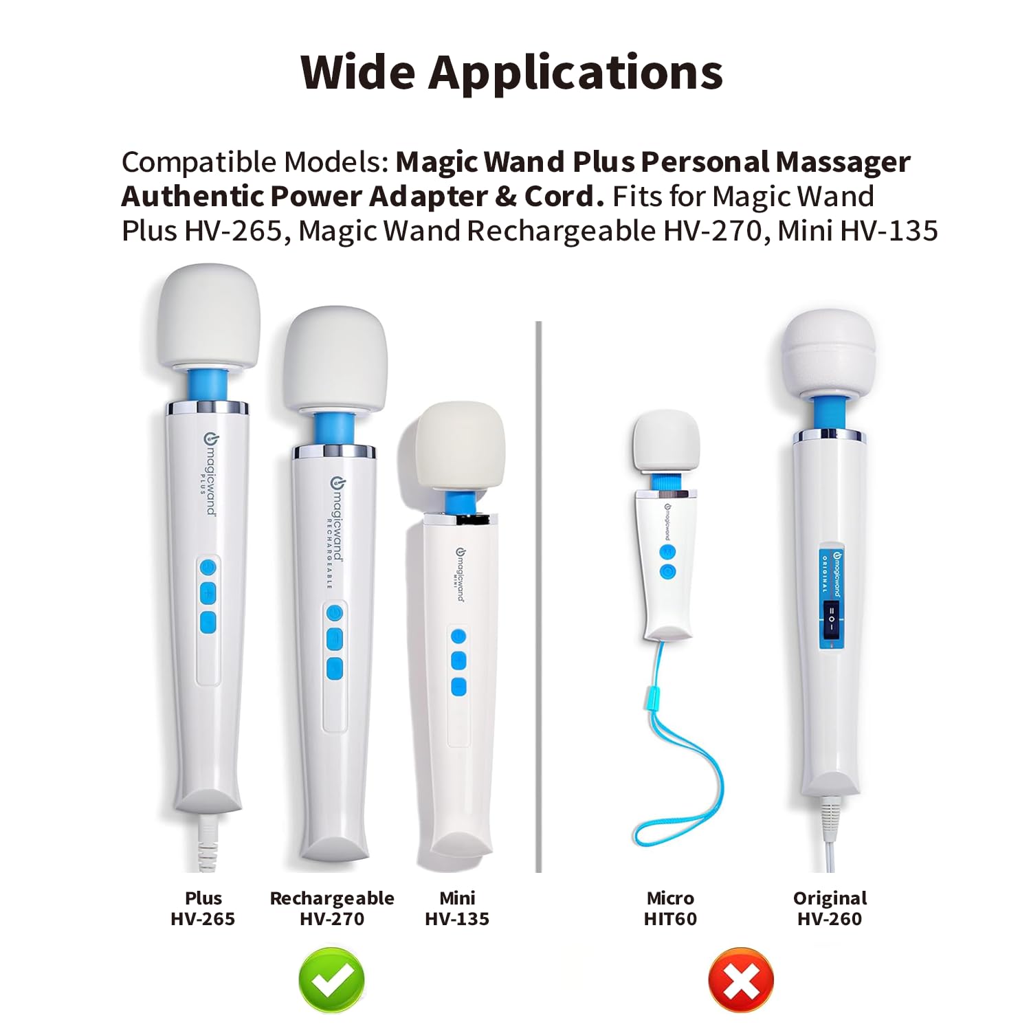 Tonton Authentic Charger Power Adapter Cord for Magic Wand Plus HV265 Massager, Power Supply Charging Cable GQ12-100100-US for Magic Wand Plus Back & Neck Massager, Rechargeable Cordless Massager - Image 3