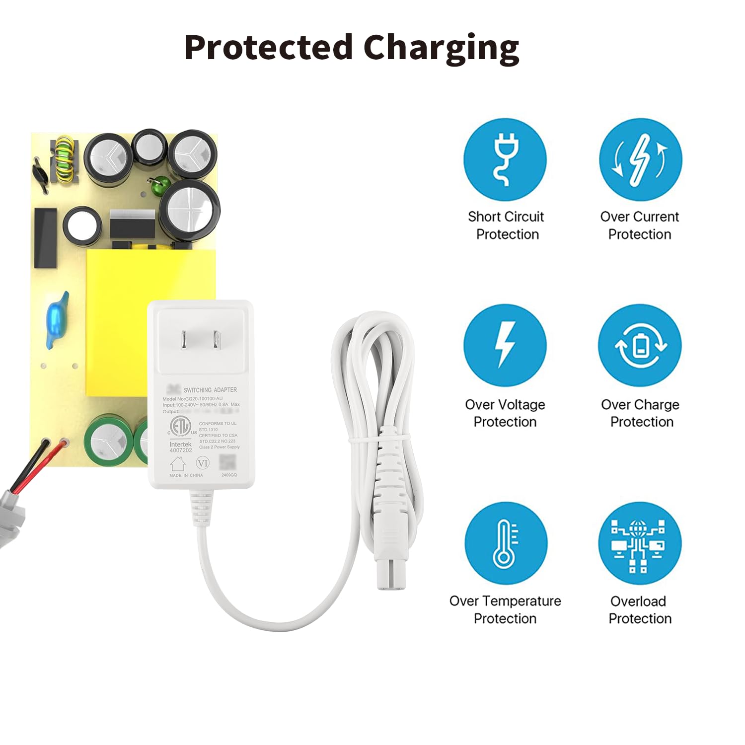 Tonton Authentic Charger Power Adapter Cord for Magic Wand Plus HV265 Massager, Power Supply Charging Cable GQ12-100100-US for Magic Wand Plus Back & Neck Massager, Rechargeable Cordless Massager - Image 8