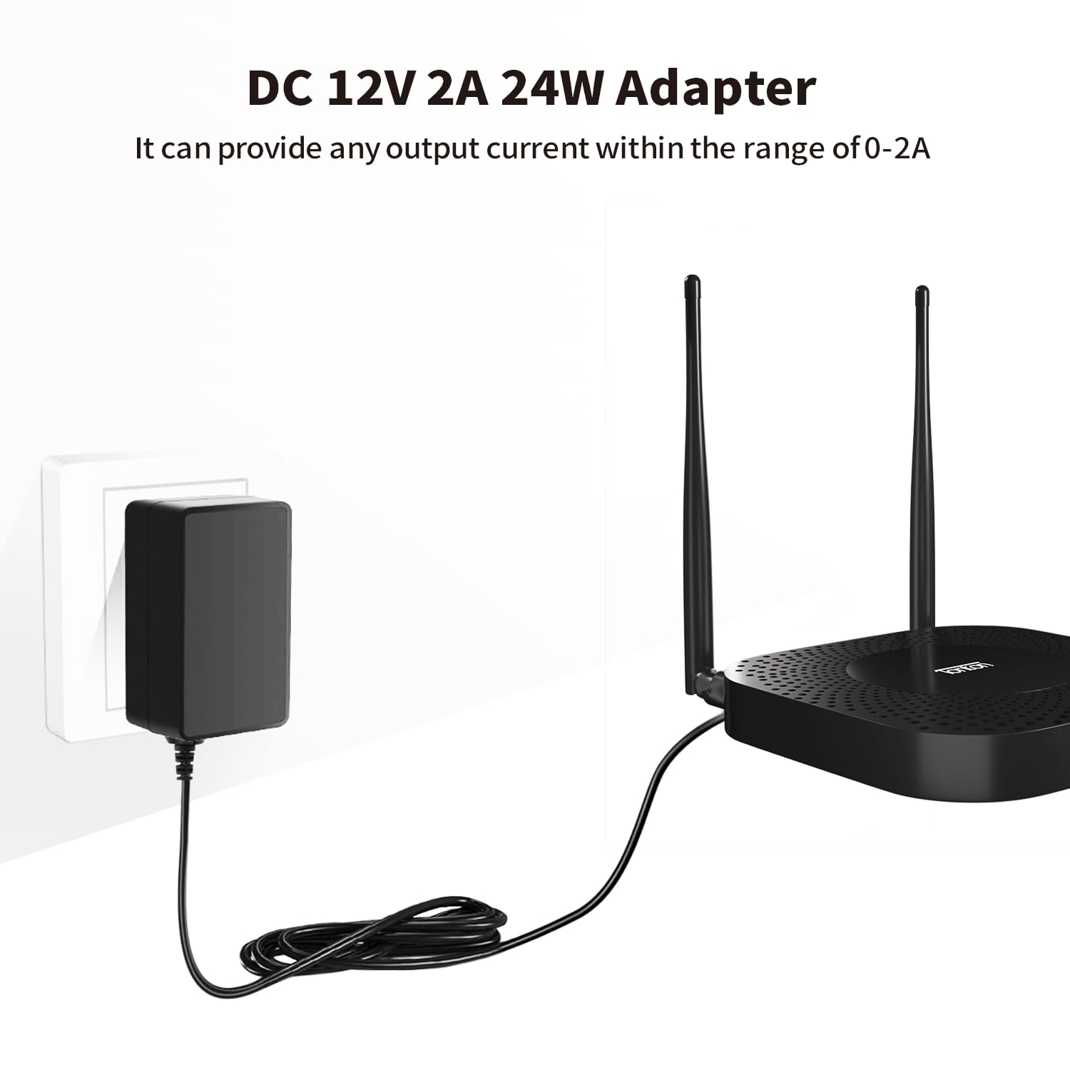 Tonton DC 12V 2A Security Camera Power Adapter with 1 to 4 Power Splitter, DC 12V to AC 100-240V Power Cord Cable for CCTV Security Camera System, LED Strip Lights, DVR, NVR, Router, UL Certificated - Image 5