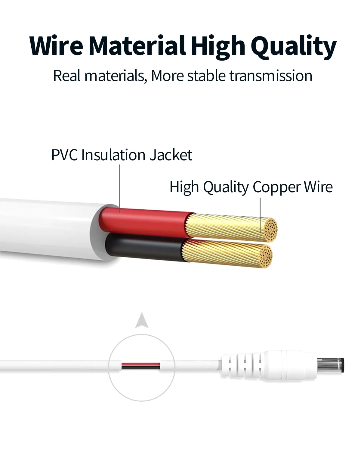 Tonton DC Power Extension Cable 5M 16.4FT 5.5mm x 2.1mm 90 Degree Right Angle Female to DC Male Power Adapter Cord for CCTV Security Camera Surveillance LED Strip DVR NVR Router Guitar Effect Pedal - Image 6
