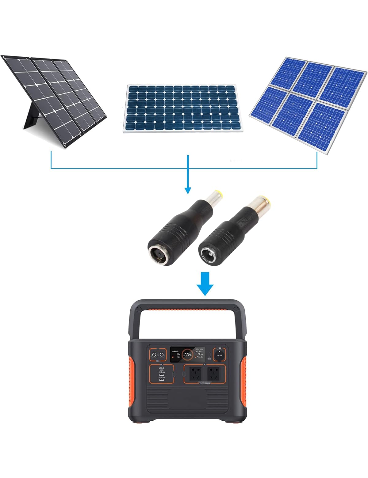 Tonton DC Power Plug Connectors - 8mm Male to 5.5mm x 2.1mm Female Adapter and 5.5mm x 2.1mm Male to 8mm Female for 10W to 200W Solar Panels, Solar Generator, RV, Car Battery Charging - Image 7