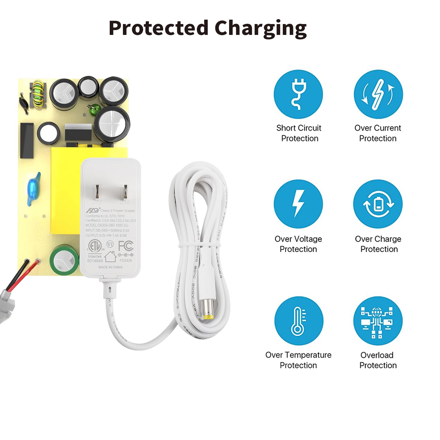 Tonton Replacement Charger Power Cord for V Tech Baby Monitor, 6V Adapter fit DM221, DM221-2, DM223, DM251 (Parent & Baby Units) DM111, DM112, DM222, DM271 (Parent Unit ONLY) Safe&Sound Audio Monitor - Image 5