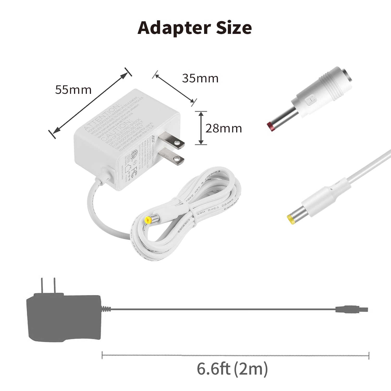 Tonton Replacement Charger Power Cord for V Tech Baby Monitor, 6V Adapter fit DM221, DM221-2, DM223, DM251 (Parent & Baby Units) DM111, DM112, DM222, DM271 (Parent Unit ONLY) Safe&Sound Audio Monitor - Image 7