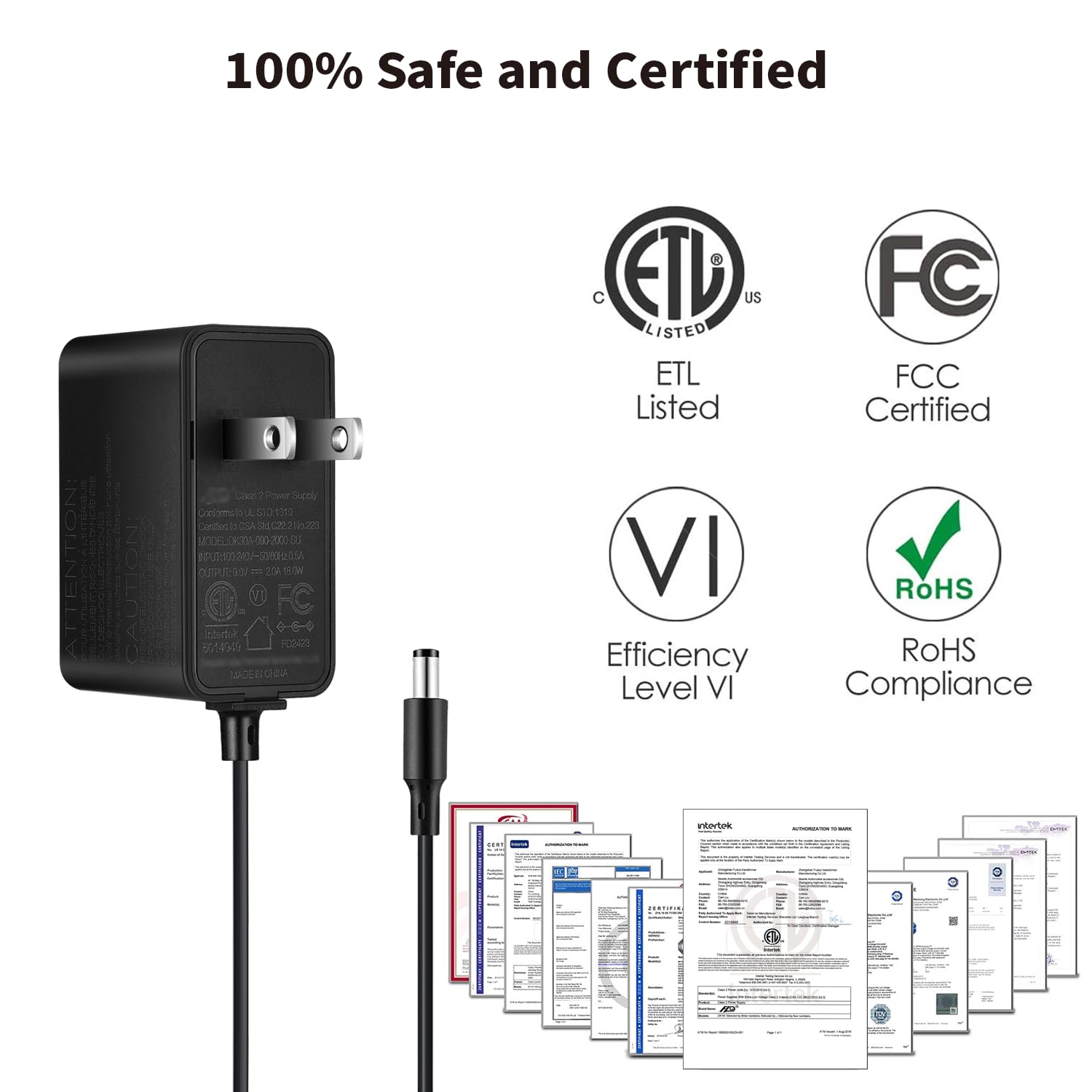 Universal 9V 2A Power Supply Charger 6.6FT, 100-240V AC Adapter to DC 9V 2A 1.8A 1.5A 1A 0.8A 0.5A Power Cord 8 Interchangeable plugs for Arduino UNO R3, Schwinn Bike, Crosley Cruiser Record Player - Image 3