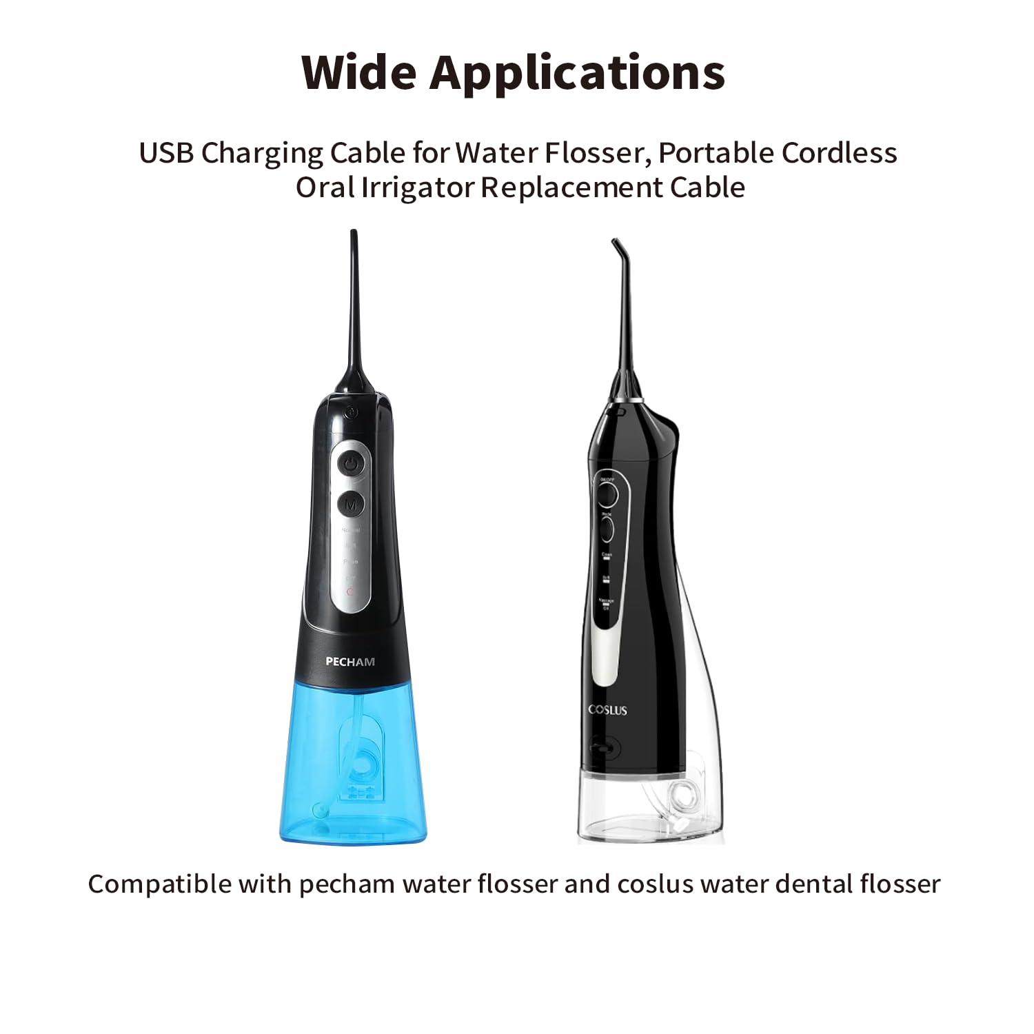 USB Charging Cable for Water Flosser Portable Cordless Oral Irrigator Replacement Charger for Nicwell, Fairywill, Aquasonic, Nicefeel, Oralfree, MOSPRO, Cremax, Tovendor, Hangsun, Insmart, Zerhunt - Image 5