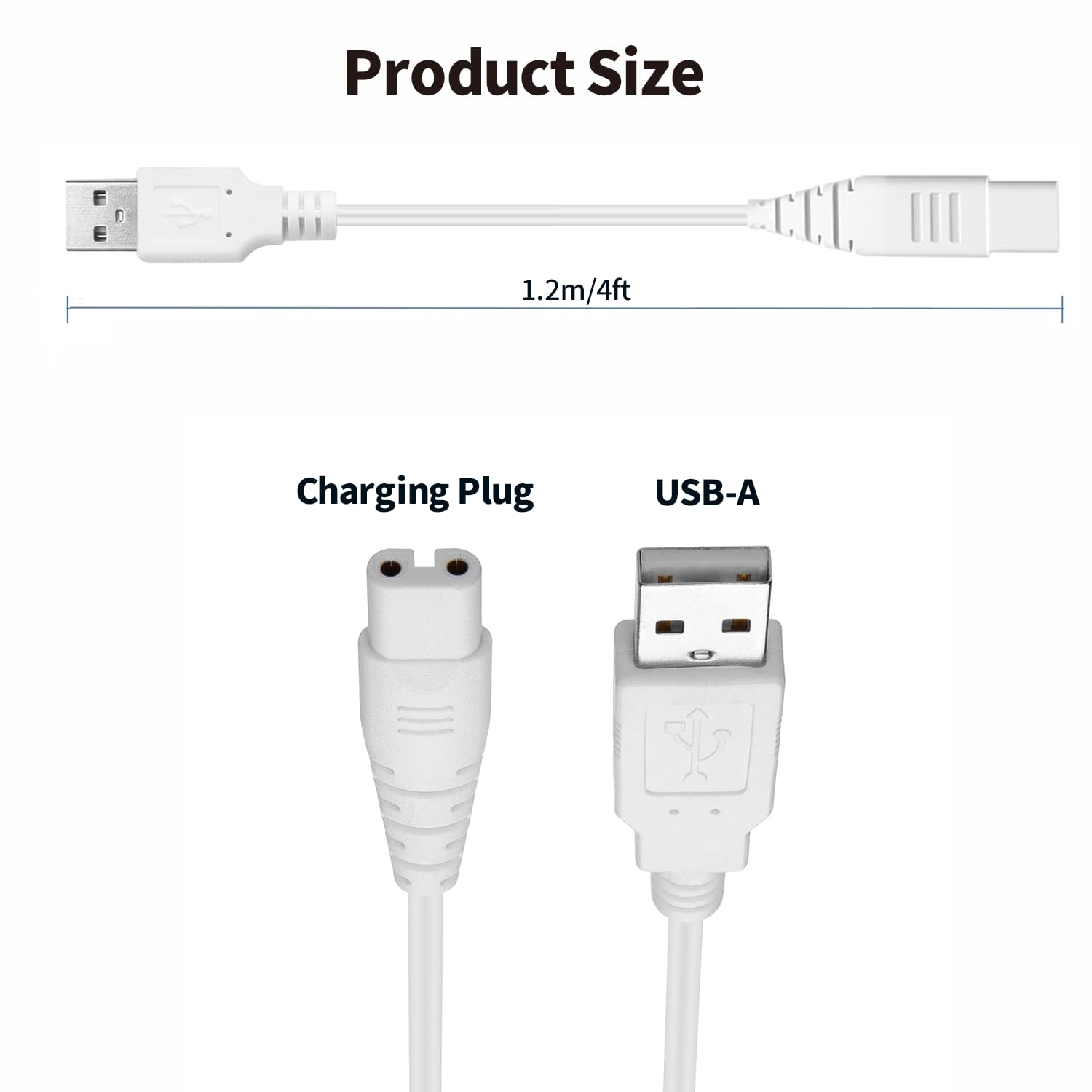 USB Charging Cable for Water Flosser Portable Cordless Oral Irrigator Replacement Charger for Nicwell, Fairywill, Aquasonic, Nicefeel, Oralfree, MOSPRO, Cremax, Tovendor, Hangsun, Insmart, Zerhunt - Image 6
